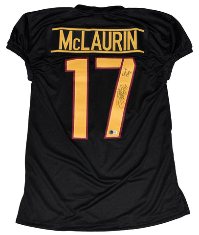 TERRY McLAURIN SIGNED WASHINGTON COMMANDERS #17 BLACK GAME CUT JERSEY W/ SCARY