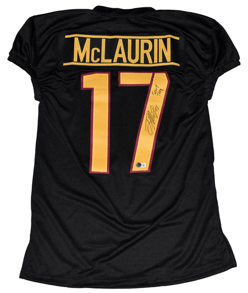 TERRY McLAURIN SIGNED WASHINGTON COMMANDERS #17 BLACK GAME CUT JERSEY W/ SCARY