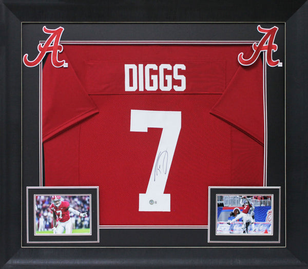 Alabama Trevon Diggs Authentic Signed Maroon Pro Style Framed Jersey BAS Witness