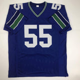 Autographed/Signed Brian Bosworth Seattle Blue Football Jersey JSA COA