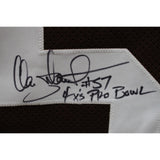 Clay Matthews Sr Signed Custom Brown XL Stat Jersey 4x Pro Bowl PSA 48490