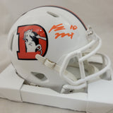 BO NIX SIGNED DENVER BRONCOS SNOWCAP ALTERNATE SPEED MINI HELMET BECKETT QR