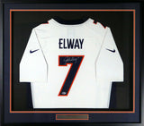 BRONCOS JOHN ELWAY AUTOGRAPHED SIGNED FRAMED NIKE TWILL JERSEY L BECKETT 123657