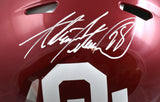 Adrian Peterson Signed Oklahoma F/S Speed Authentic Helmet-Beckett W Holo *White