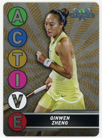 2024 Topps Graphite Tennis Active Metal Qinwen Zheng Gold /25 #ACM-14