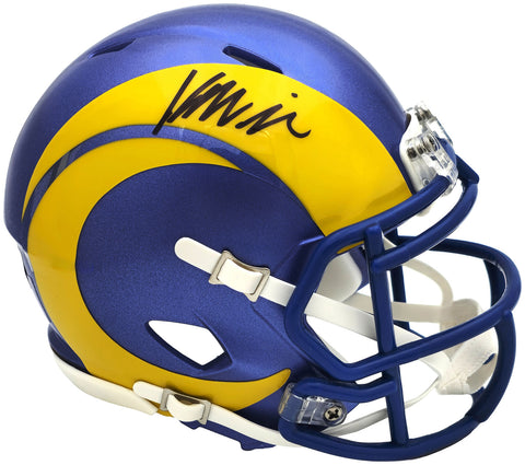 KYREN WILLIAMS AUTOGRAPHED RAMS BLUE SPEED MINI HELMET BECKETT WITNESS 224759