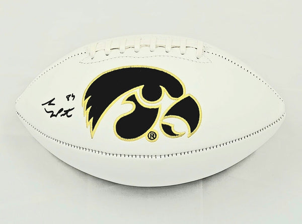 Sam LaPorta Autographed Iowa Hawkeyes Logo Football Beckett Witnessed