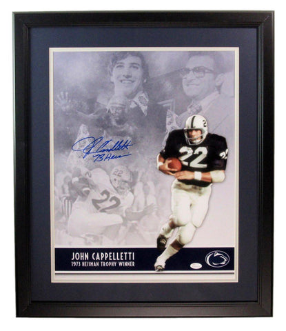 John Cappelletti Autographed/Inscribed 16x20 Photo Penn State Framed JSA 183828