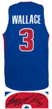 Ben Wallace (PISTONS) Signed Blue Custom Basketball Jersey (SCHWARTZ SPORTS COA)