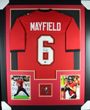 BAKER MAYFIELD (Buccaneers red TOWER) Signed Autographed Framed Jersey Beckett