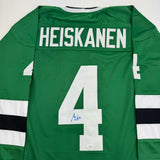 Autographed/Signed Miro Heiskanen Dallas Green Retro Hockey Jersey JSA COA