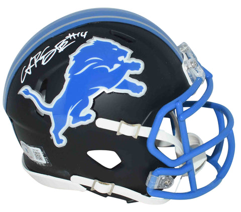 AMON-RA ST BROWN AUTOGRAPHED SIGNED DETROIT LIONS FLAT BLACK MINI HELMET BECKETT