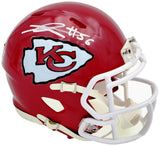 GEORGE KARLAFTIS AUTOGRAPHED CHIEFS RED SPEED MINI HELMET BECKETT WITNESS 224843