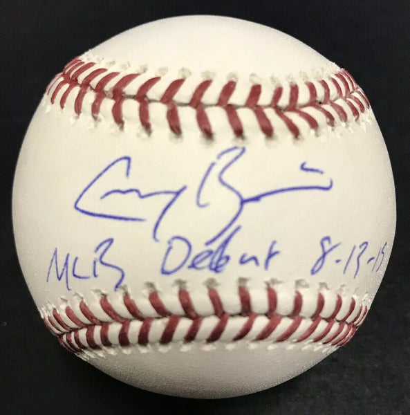 Greg Bird Yankees Signed MLB Baseball ins MLB Debut auto MLB holo Fanatics COA