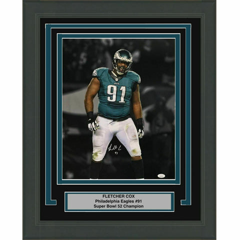 FRAMED Autographed/Signed FLETCHER COX Philadelphia Eagles 16x20 Photo JSA COA 2