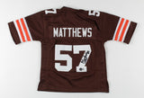 Clay Matthews Jr. Signed Cleveland Brown Kids Jersey (Beckett COA) 4xPro Bowl LB