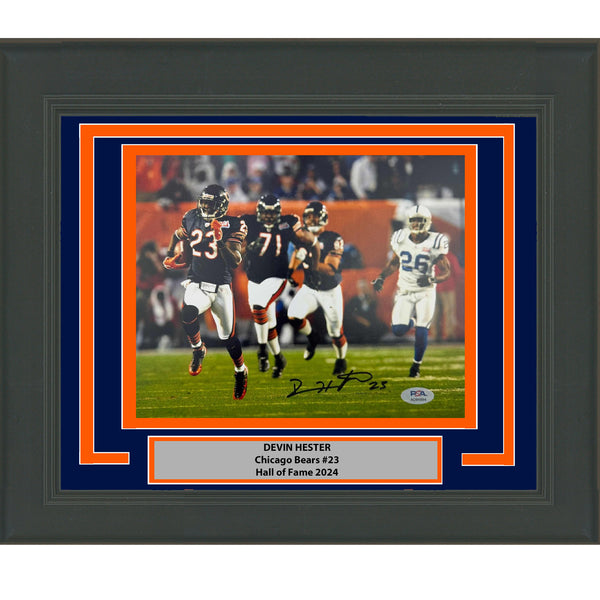 Framed Autographed/Signed Devin Hester Chicago Bears 8x10 Photo JSA COA #2