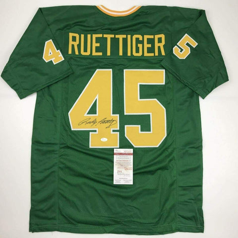 Autographed/Signed RUDY RUETTIGER Notre Dame Irish Green Jersey JSA COA