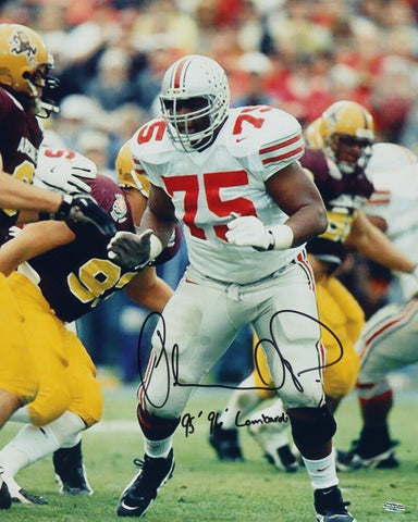 Orlando Pace Signed Ohio State Buckeyes 16x20 Photo"95 96 Lombardi" Playball Ink