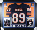 MIKE DITKA (Bears navy SKYLINE) Signed Autographed Framed Jersey Beckett