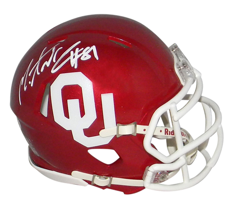 MARK ANDREWS SIGNED AUTOGRAPHED OKLAHOMA SOONERS SPEED MINI HELMET BECKETT