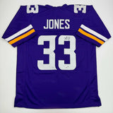 Autographed/Signed Aaron Jones Minnesota Purple Football Jersey Beckett BAS COA