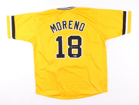 Omar Moreno Signed Pittsburgh Pirate Jersey (Beckett) 1979 World Series Champion