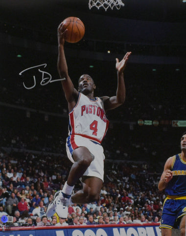 Joe Dumars Signed Detroit Pistons 16x20 Lay Up Photo - Beckett W Hologram