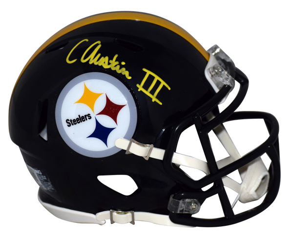 CALVIN AUSTIN III SIGNED PITTSBURGH STEELERS SPEED MINI HELMET BECKETT