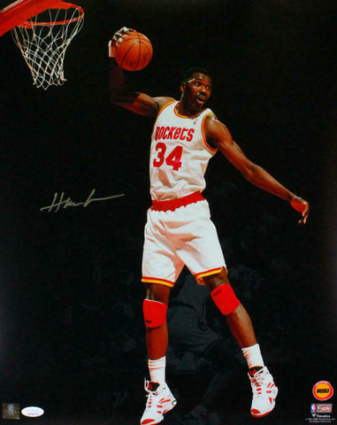 Hakeem Olajuwon Houston Rockets Autographed 16x20 Spotlight Photo- JSA W *Silver