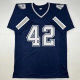 Autographed/Signed Deuce Vaughn Dallas Blue Football Jersey JSA COA