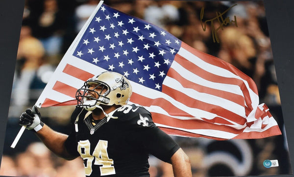 CAM JORDAN AUTOGRAPHED NEW ORLEANS SAINTS 16x20 PHOTO BECKETT