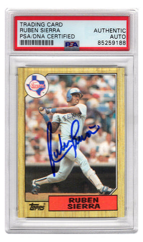 Ruben Sierra Signed Rangers 1987 Topps Rookie Trading Card #261 - (PSA Slabbed)