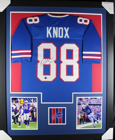 DAWSON KNOX (Bills blue TOWER) Signed Autographed Framed Jersey Beckett