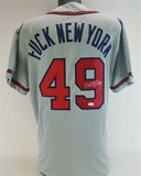 John Rocker Signed Atlanta Braves Personal Message to Met Fans Jersey (JSA COA)