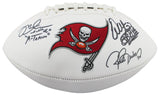 Buccaneers (3) Sapp, Barber & Alstott Signed White Panel Logo Football BAS Wit