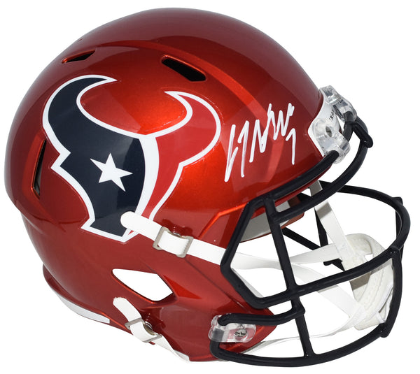 CJ STROUD SIGNED AUTOGRAPHED HOUSTON TEXANS RED FULL SIZE SPEED HELMET FANATICS