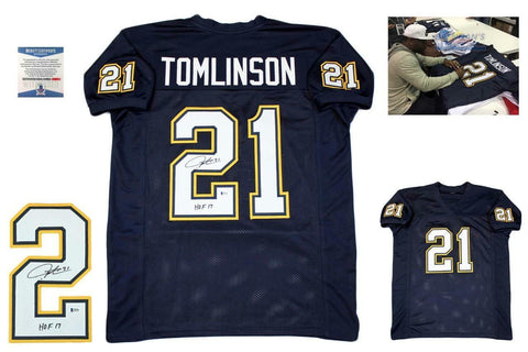 Ladainian Tomlinson AUTOGRAPHED SIGNED Custom Jersey - Beckett - HOF 2017 - Navy