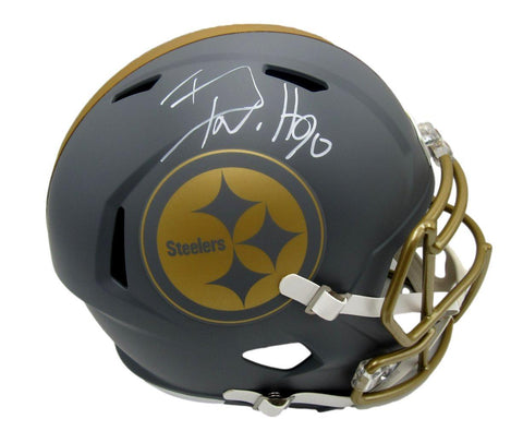 T.J. Watt Signed/Auto Slate Full Size Replica Helmet Steelers Beckett 189653