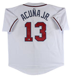 Ronald Acuna Jr. Authentic Signed White Pro Style Jersey BAS Witnessed