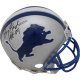 Barry Sanders Autographed Detroit Lions VSR4 Mini Helmet HOF Beckett 46593