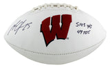 Melvin Gordon Signed Wisconsin Badgers Embroidered NCAA Football - Career Stats