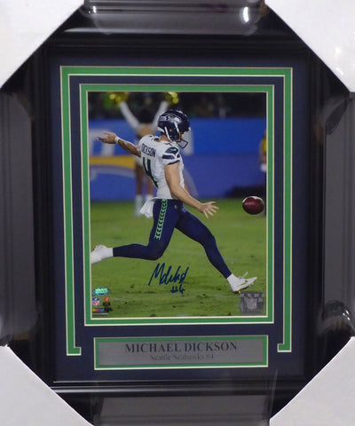 MICHAEL DICKSON AUTOGRAPHED SIGNED FRAMED 8X10 PHOTO SEAHAWKS MCS HOLO 154886