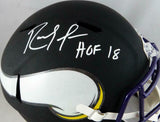 Randy Moss Autographed Minn Vikings F/S Flat Black Helmet w/ HOF- JSA W Auth *Wh