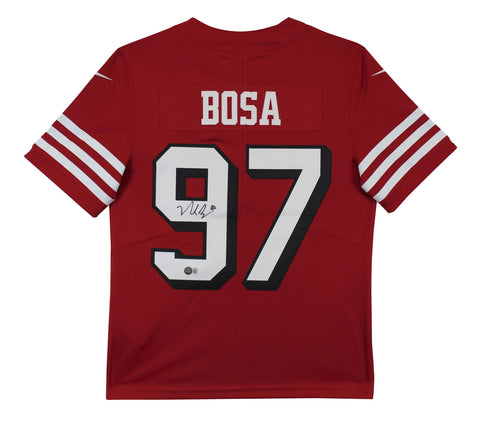 49ers Nick Bosa Authentic Signed Red Nike Elite Jersey BAS Witnessed #W828414