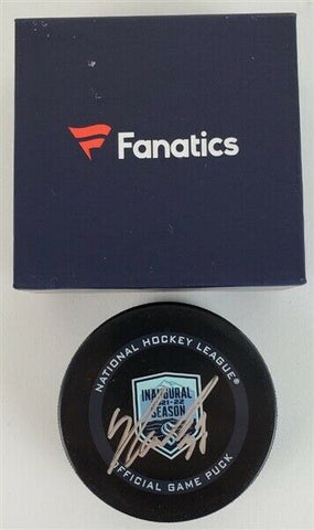 Yanni Gourde Signed Seattle Kraken Inaugural Season Official Game Puck -Fanatics