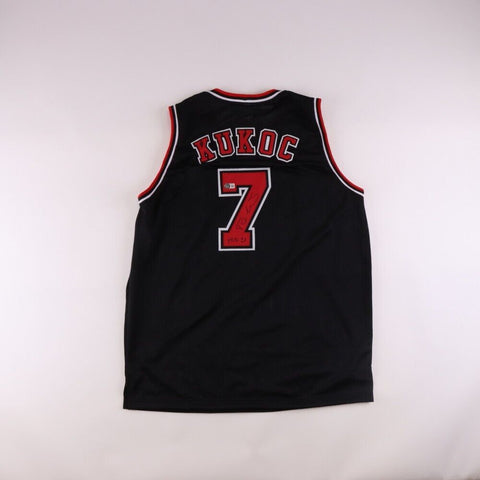 Toni Kukoc Signed Chicago Bulls Jersey Inscribed "HOF 21" (Beckett) 3xNBA Champ