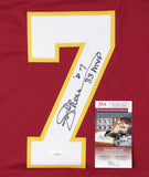 Joe Theismann Signed Redskins Career Stat Jersey Inscribed "83 MVP" (JSA COA) QB