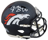 Broncos Champ Bailey Signed 2024 Speed Mini Helmet W/ Case BAS Witnessed