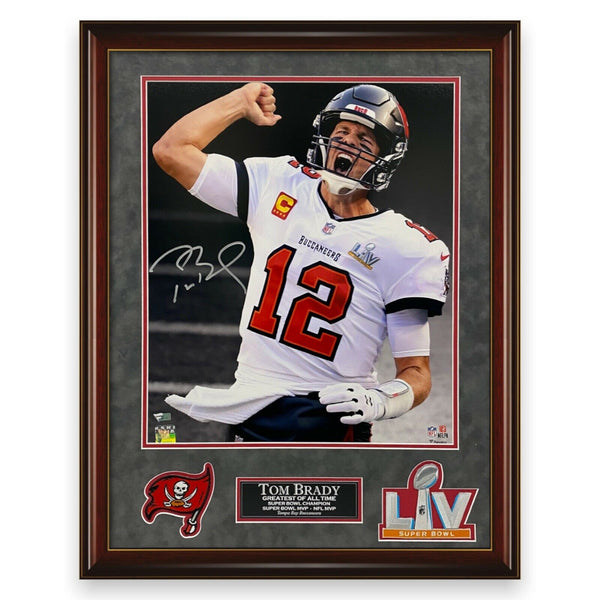 Tom Brady Signed Autographed 16x20 Photo Framed To 20x24 Buccaneers Fanatics